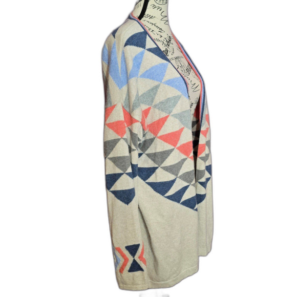 J.Jill Intarsia Aztec southwestern boho open front cardigan. - Picture 7 of 11